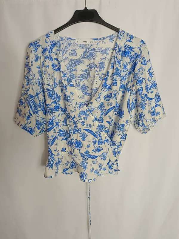 MANGO. Top cruzado flores T.m