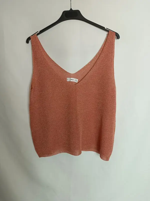 MANGO. Top naranja hilos T.m