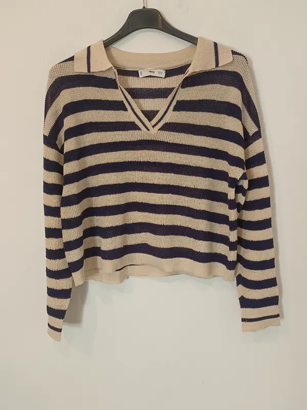 MANGO. Top polero rayas marineras T.s