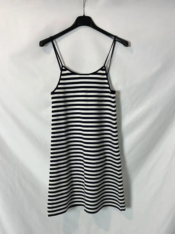 MANGO. Vestido corto rayas elástico. T S
