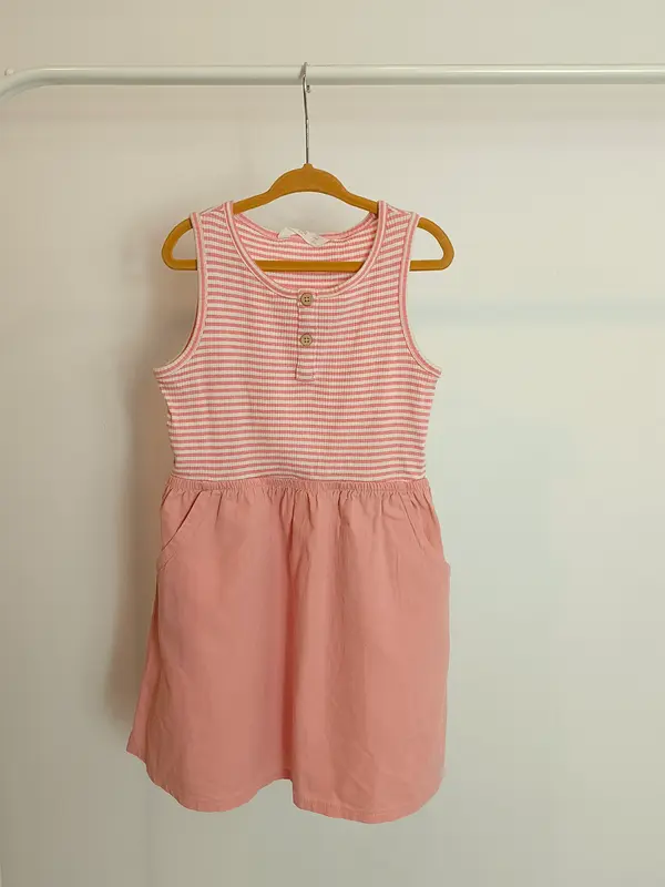 MANGO. Vestido doble textura rosa T.5-6 años