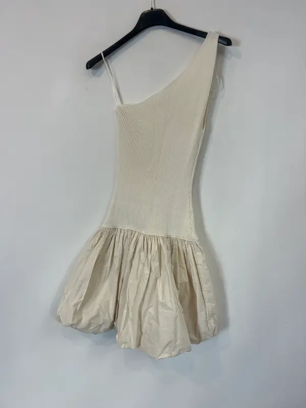 MANGO. Vestido doble textura. T S