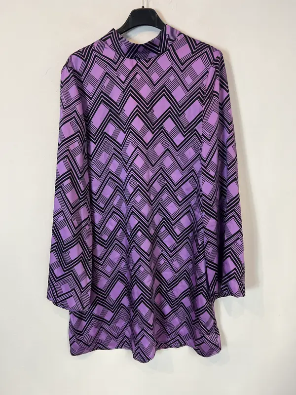 MANGO. Vestido fluido estampado retro. T L