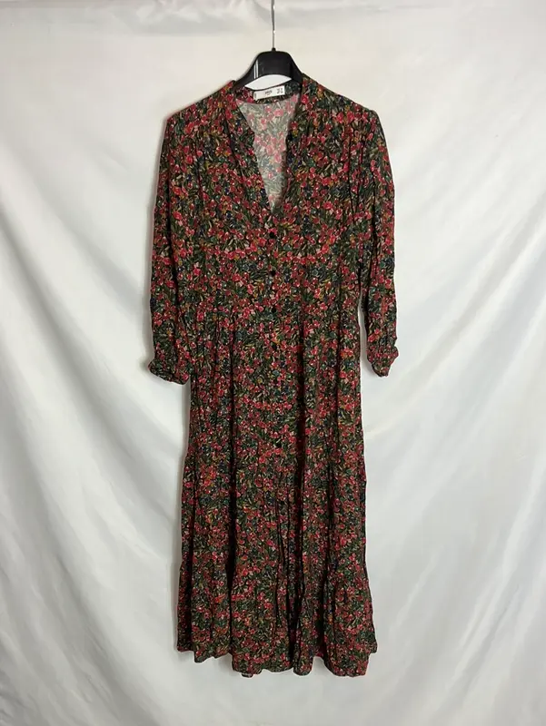 MANGO. Vestido largo camisero T.xs (S)
