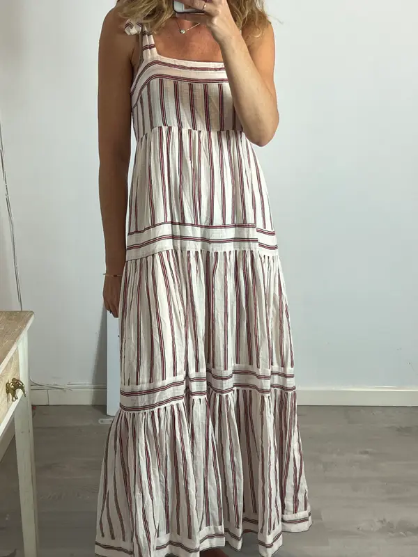 MANGO. Vestido largo rayas. T M