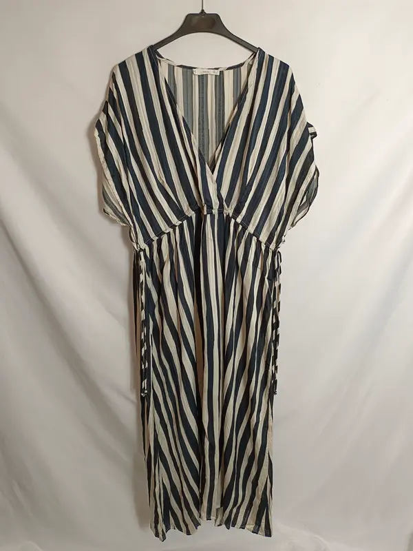 MANGO.Vestido midi rayas T.L