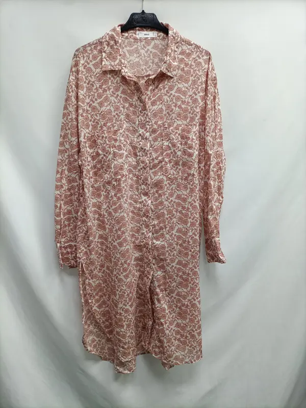 MANGO.Vestitdo midi camisero T.M