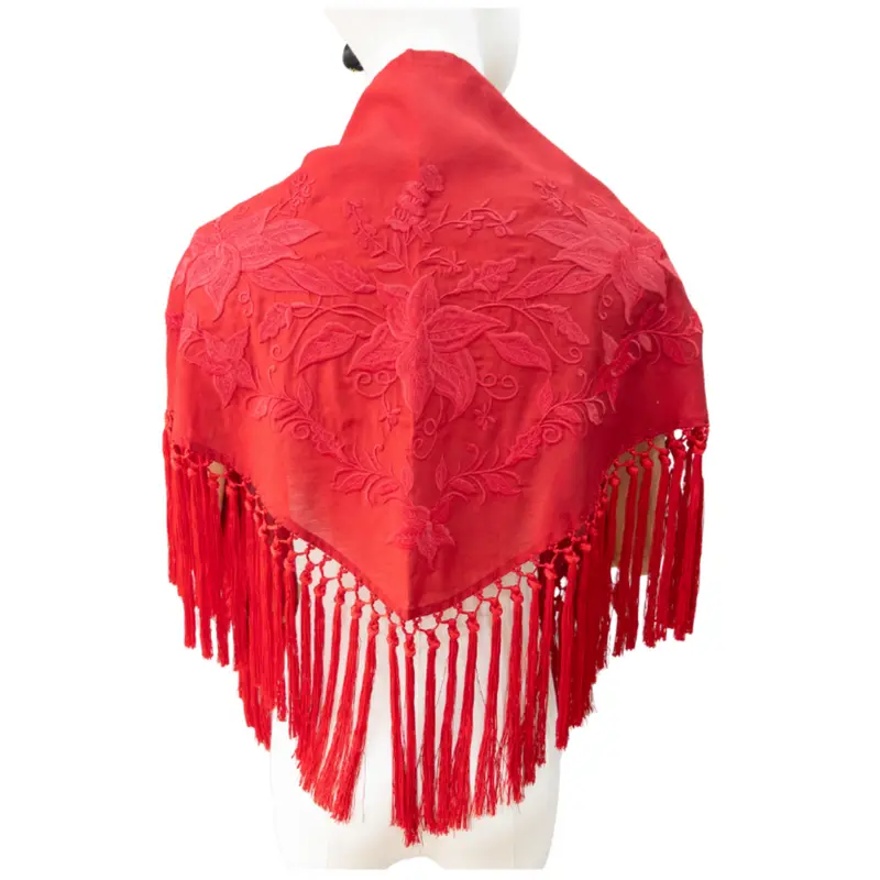 Mantón Candelaria Rojo