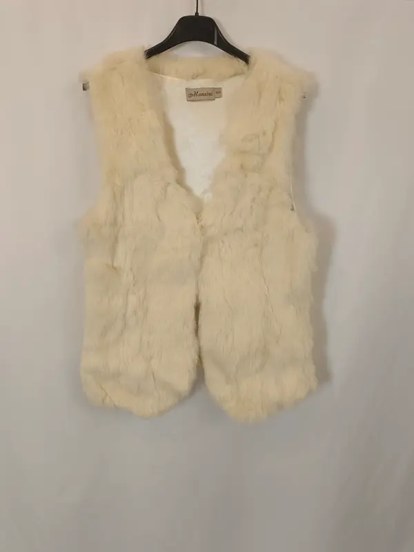 MANZINI. Chaleco de pelo beige T.s/m