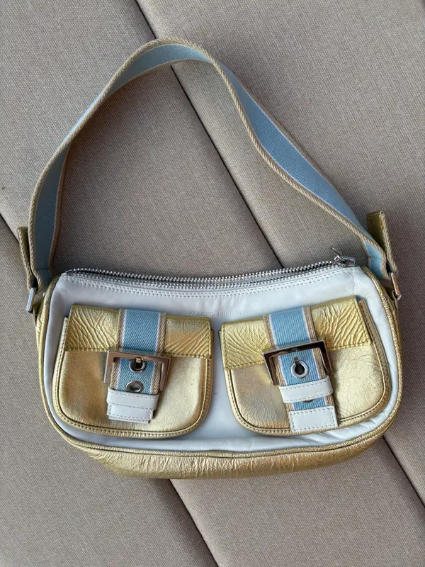 MARCOS LUENGO. Bolso de hombro piel tricolor