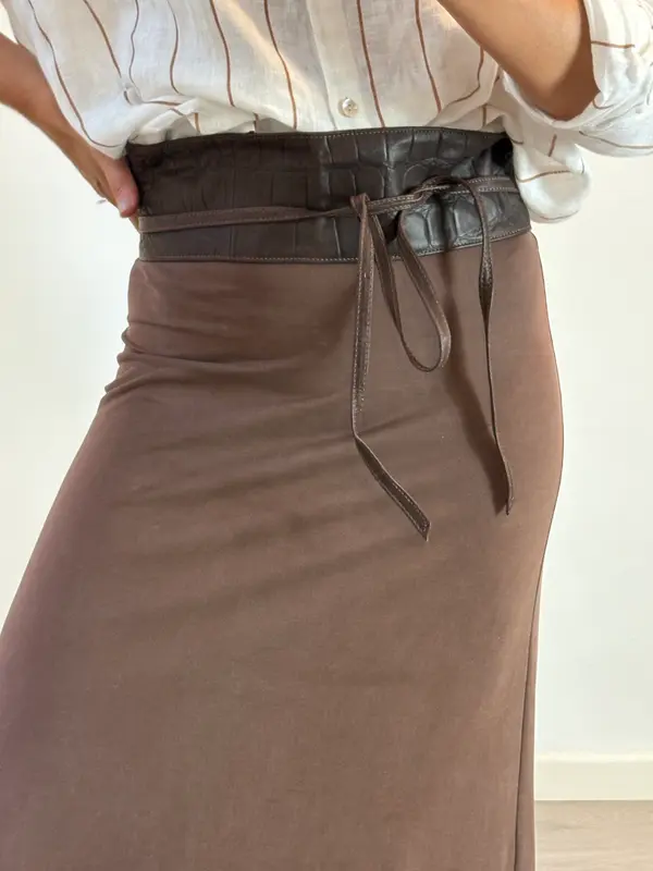 MARELLA. Cinturón / fajín piel marrón. TU