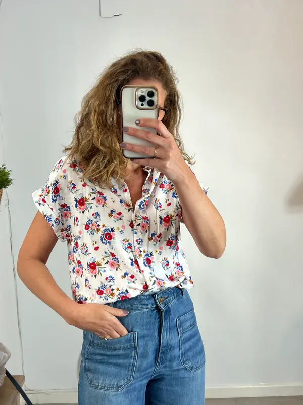 MARIE SIXTINE. Blusa manga corta flores T.m