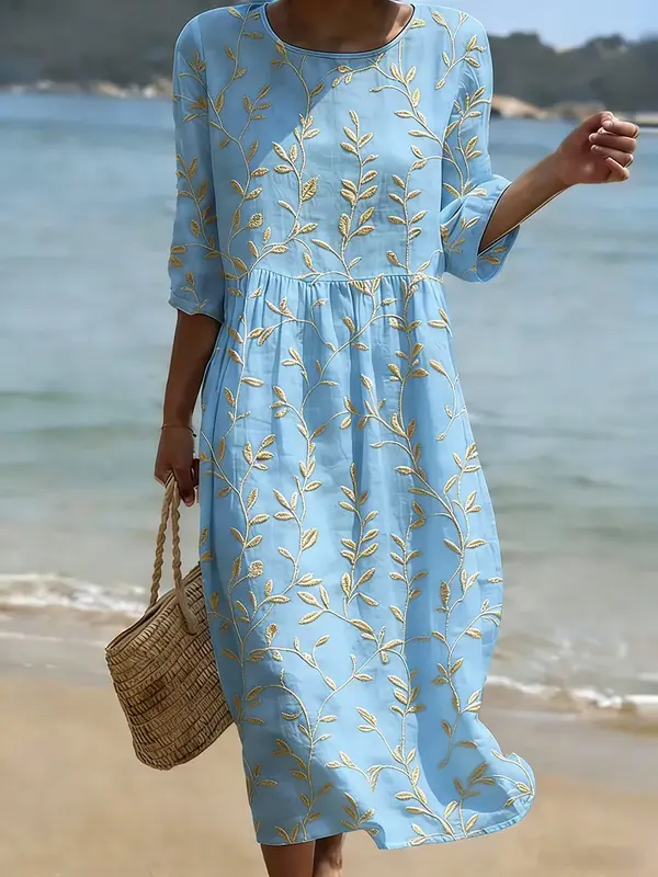 Marina™ | Vestido con Bordado Floral Vintage