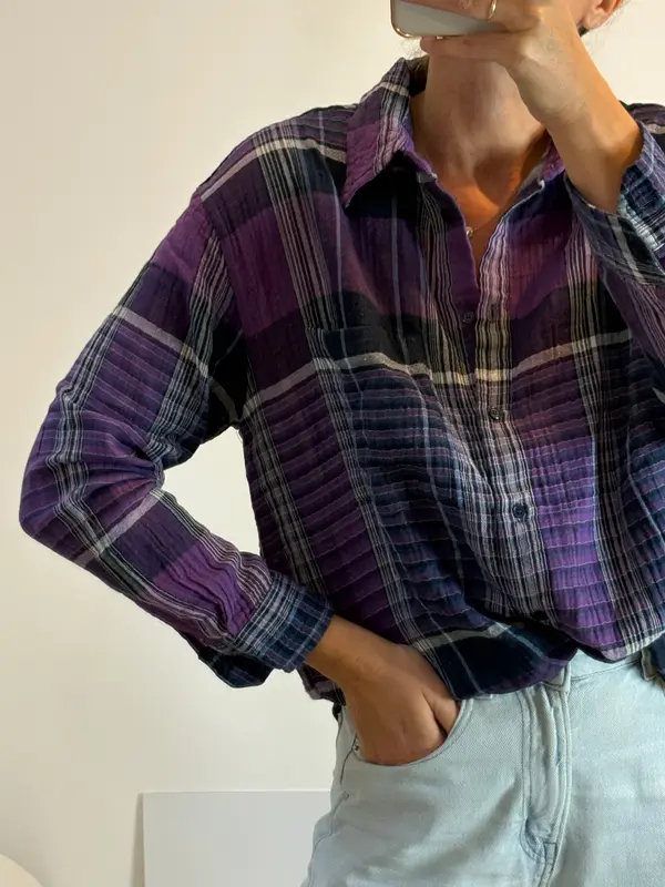 MASSCOB. Camisa cuadros algodón