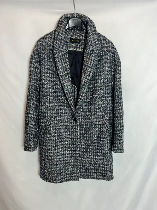 MASSIMO DUTTI. Abrigo jaspeado azules T.s