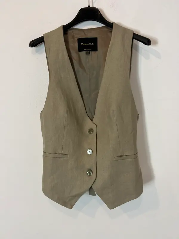 MASSIMO DUTTI. Chaleco beige T.s