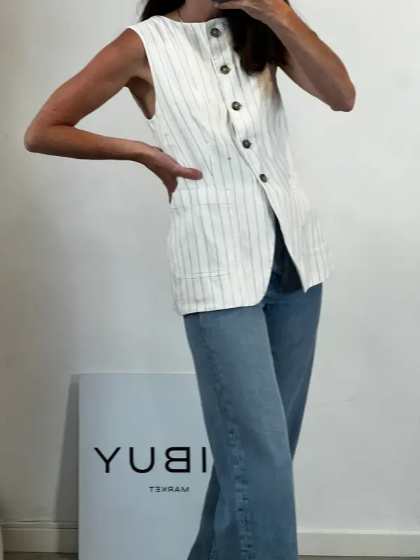 MASSIMO DUTTI. Chaleco mezcla rayas