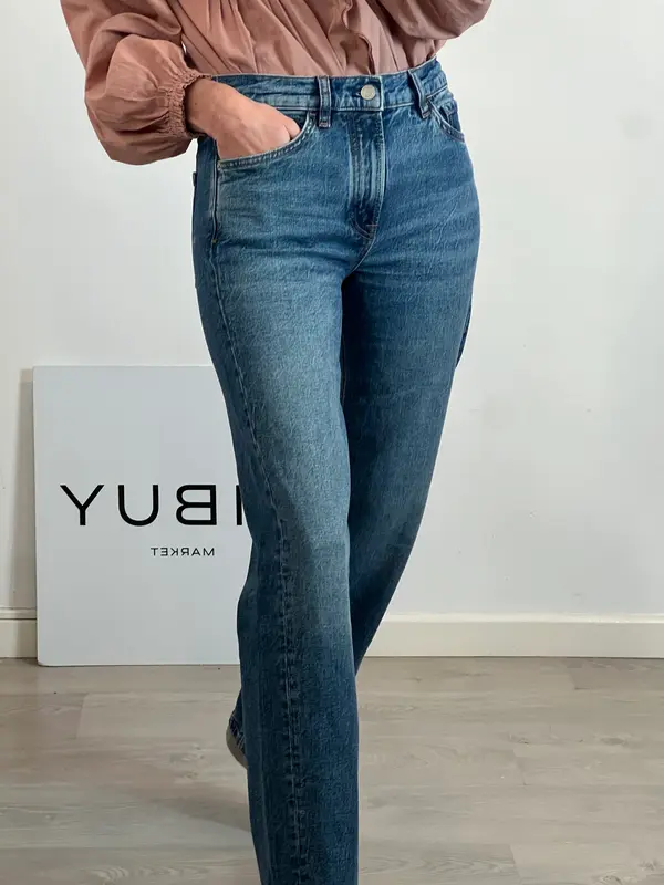 MASSIMO DUTTI. Denim recto cintura media