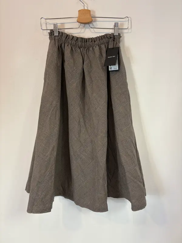 MASSIMO DUTTI. Falda midi cuadros mezcla