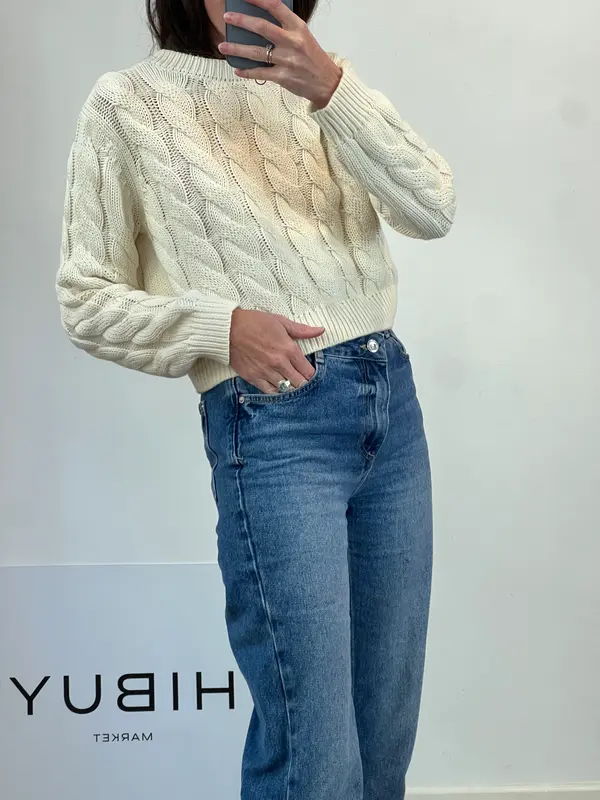 MASSIMO DUTTI. Jersey beige algodón ochos