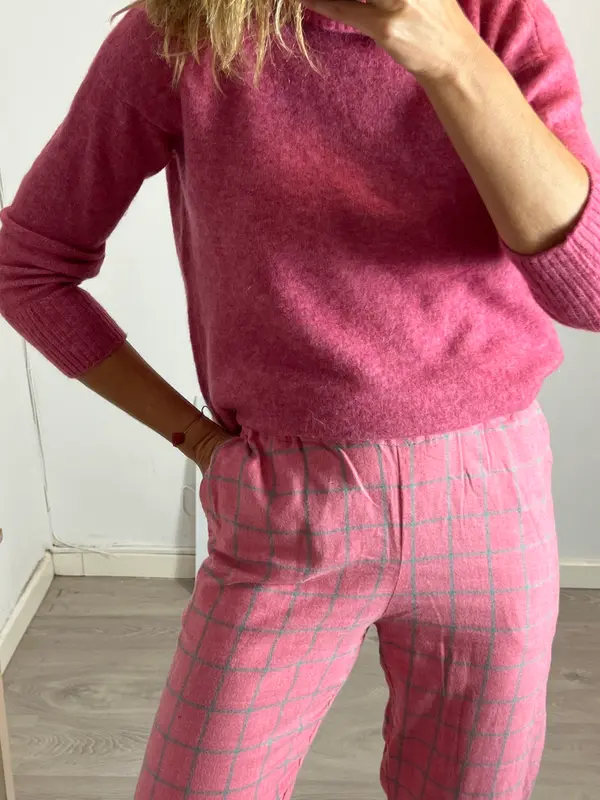MASSIMO DUTTI. Jersey rosa cuello alto T.s
