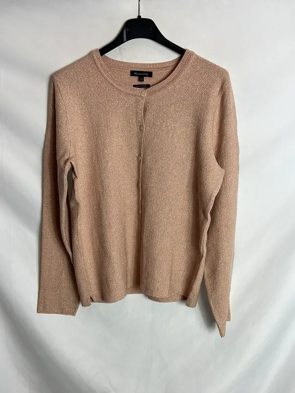 MASSIMO DUTTI. Rebeca rosa palo hilos dorados. T M