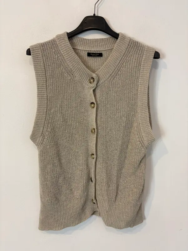 MASSIMO DUTTI. Top hilo abotonado