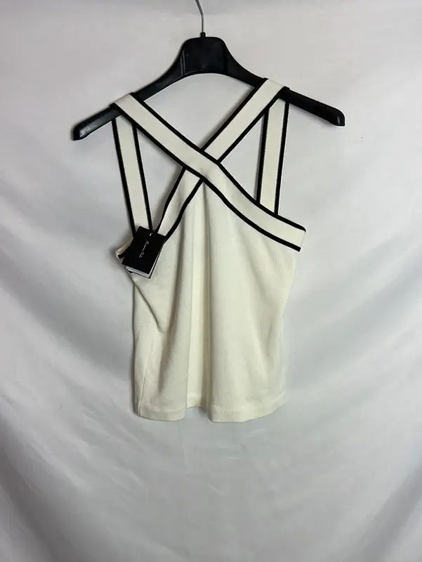 MASSIMO DUTTI. Top punto blanco TS