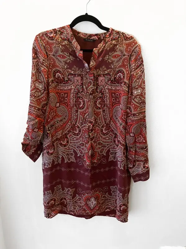 MASSIMO DUTTI. Vestido camisero amebas T.42