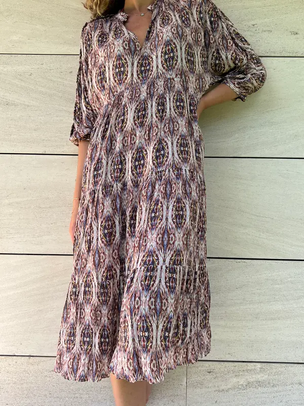 MASSIMO DUTTI. Vestido largo estampado T.s