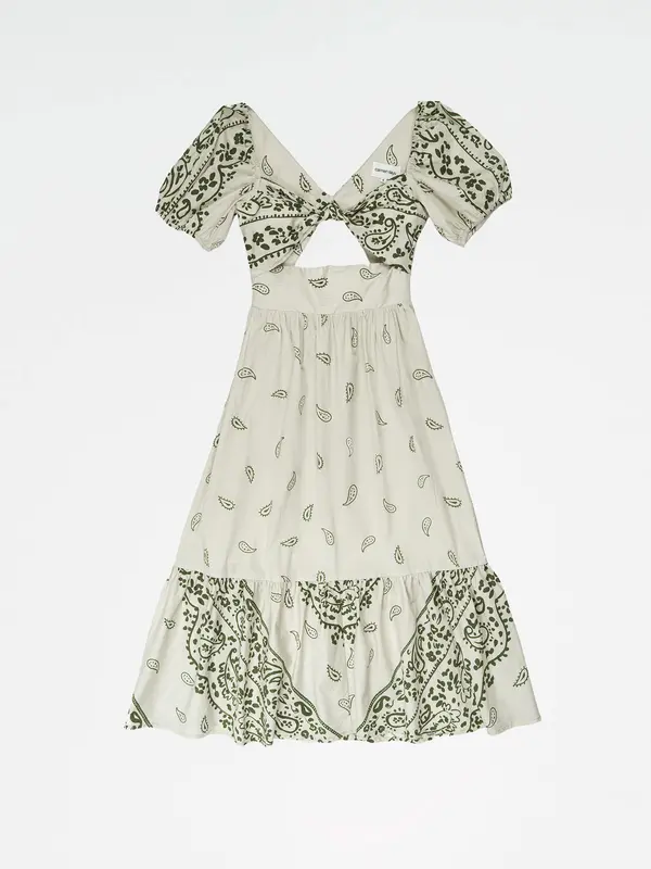 Master Green Paisley-Style Print Maxi Dress