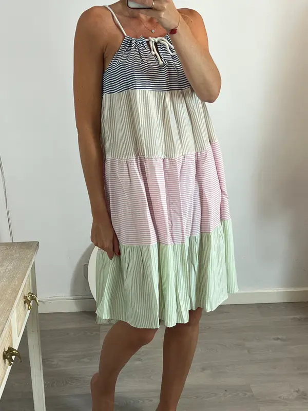 MATCH POINT. Vestido midi rayas Tu(M)