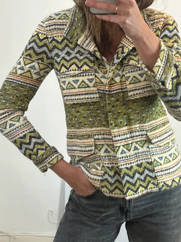 MAURO GRIFONI. Chaqueta textura colores. T 38
