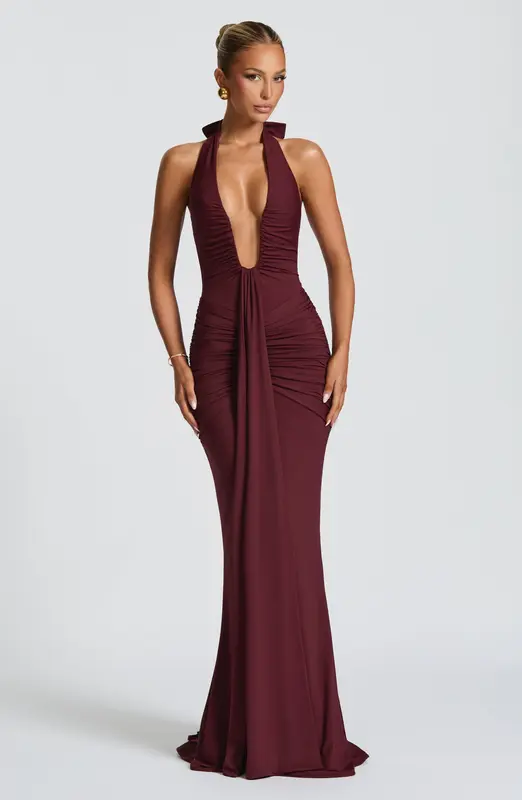 MAXIVESTIDO ROSETTA - LACA CEREZA