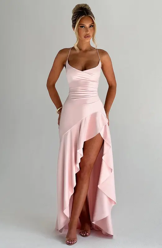 MAXIVESTIDO SAMIRA - ROSA EMPOLEVADO