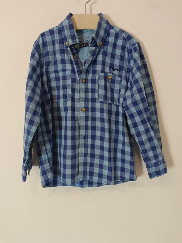 MAYORAL. Camisa cuadros  azules T.3 años