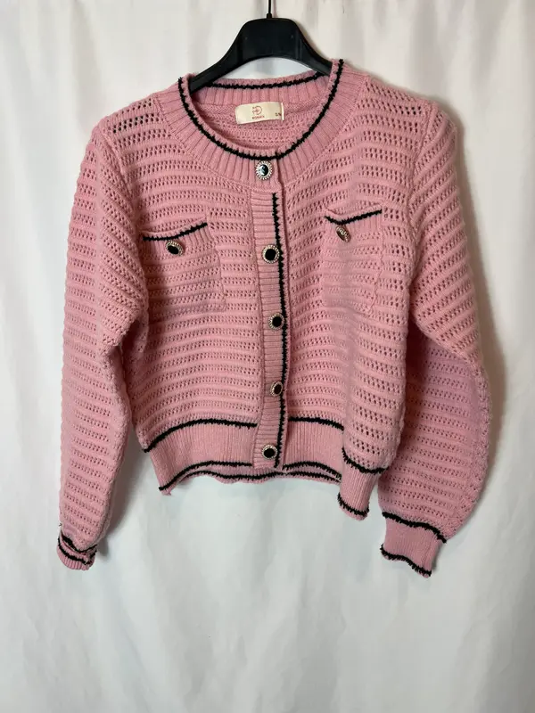 MD WOMAN. Jersey rosa troquelado T.s/m