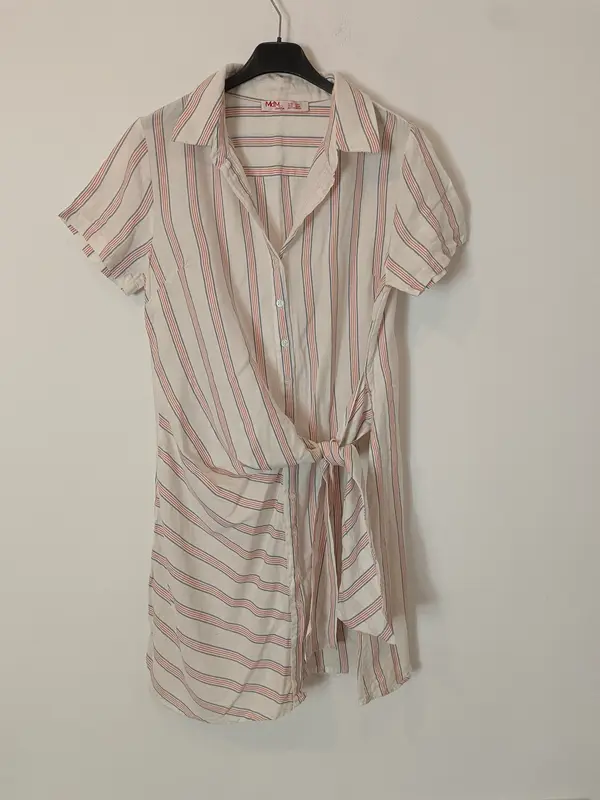 MD'M. Vestido camisero rayas T.38
