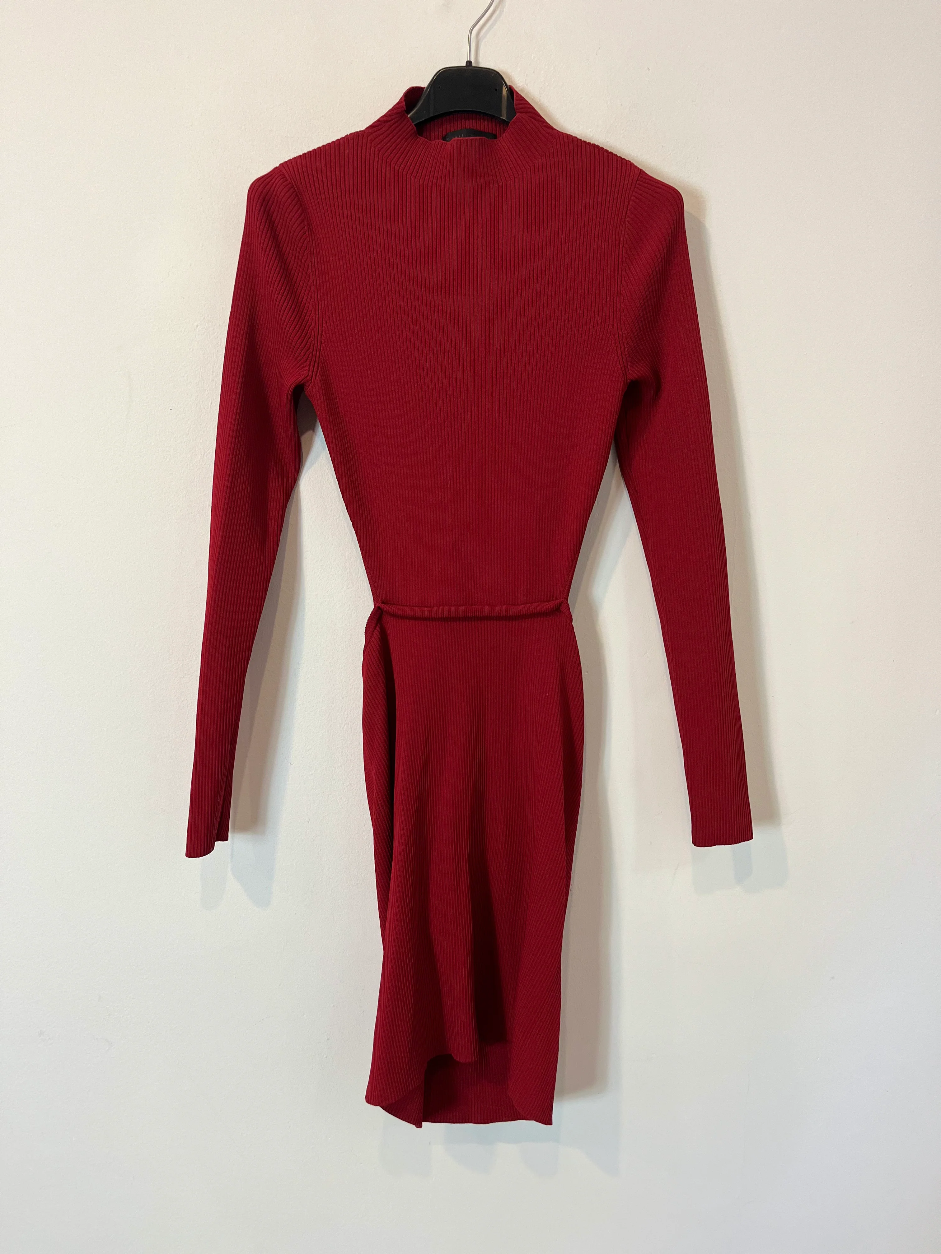 MICHAEL COSTELLO X REVOLVE. Vestido rojo canalé T.s