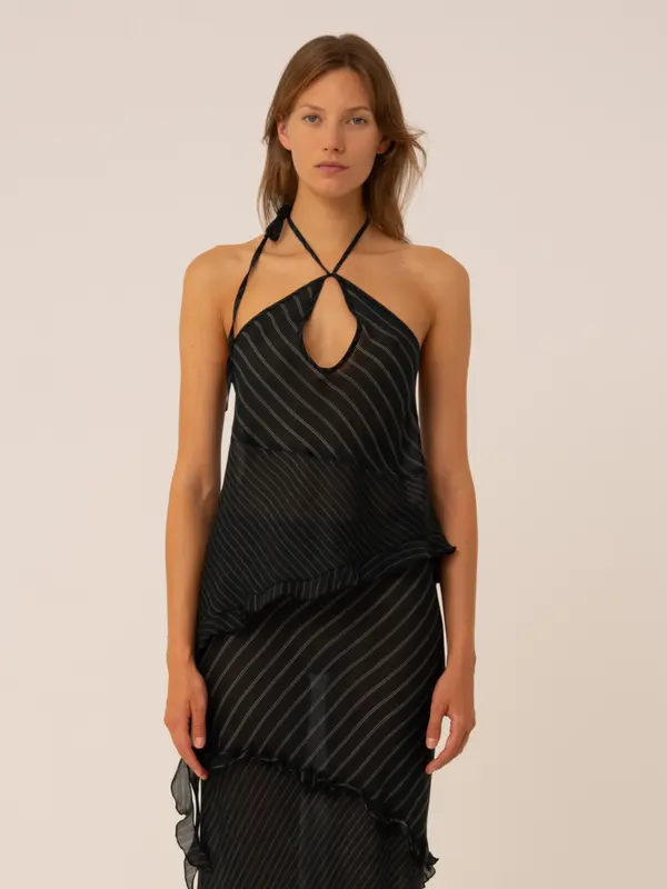 Midnight Blue Striped Ecstasy Top