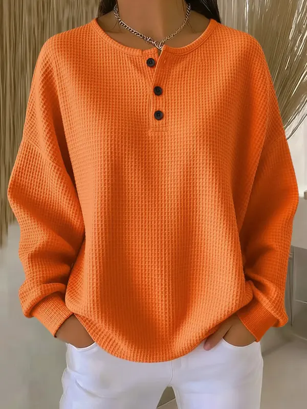 Milagros | Sudadera Henley Gofrada