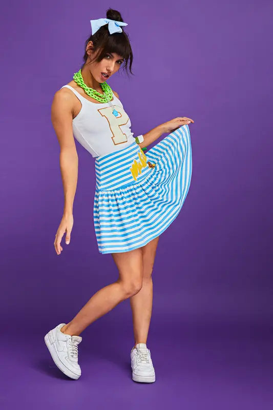 Mini Falda rayas azul blanco Le Cruel