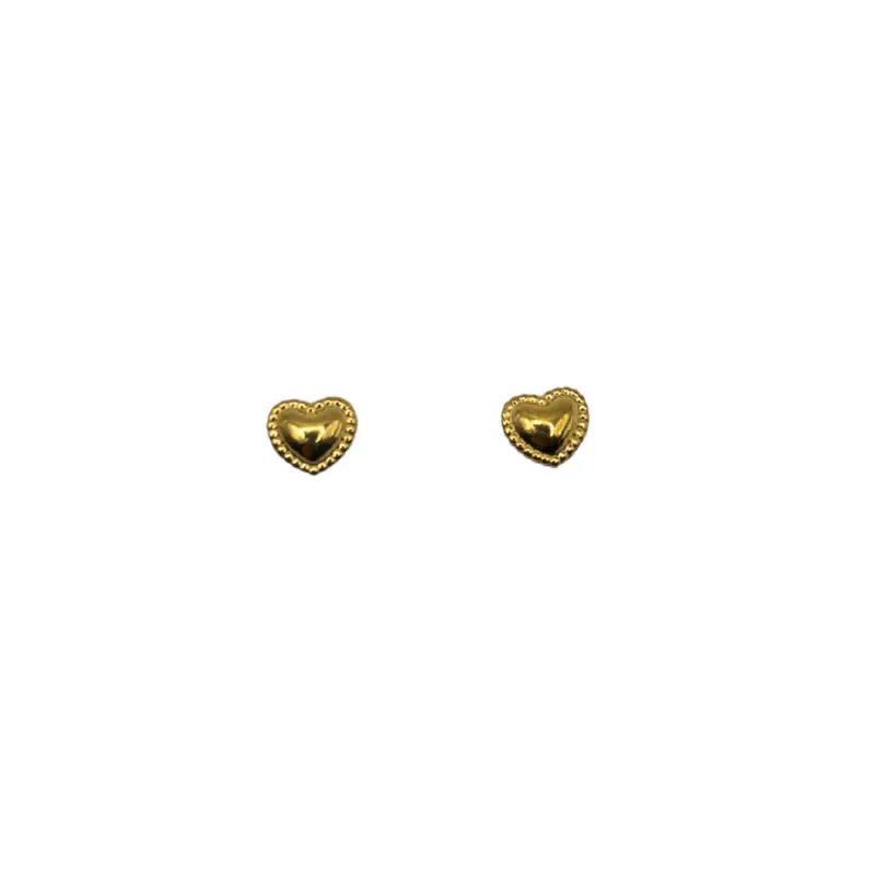 Mini pendientes corazón acero inoxidable