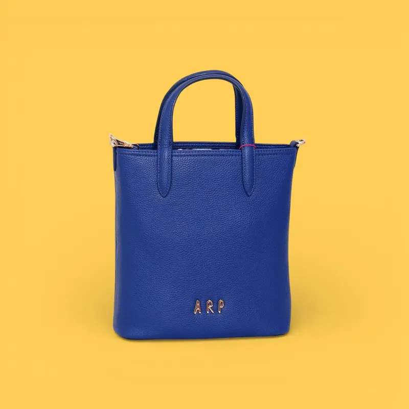 MINI TOTE REVERSIBLE FLORES AZUL
