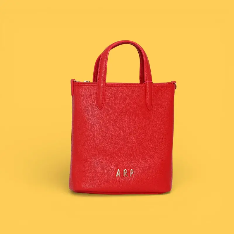MINI TOTE REVERSIBLE FLORES ROJO