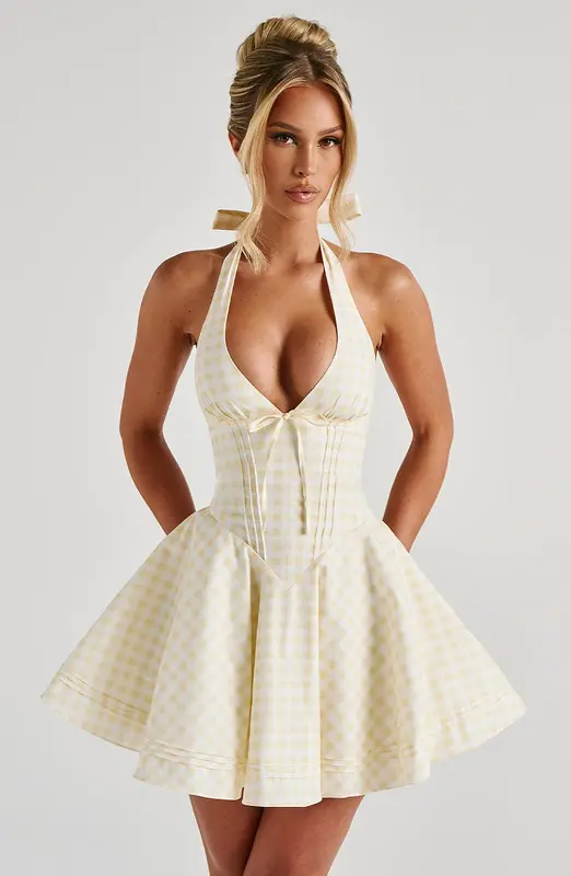 MINIVESTIDO DORIS - GUINGÁN LIMÓN
