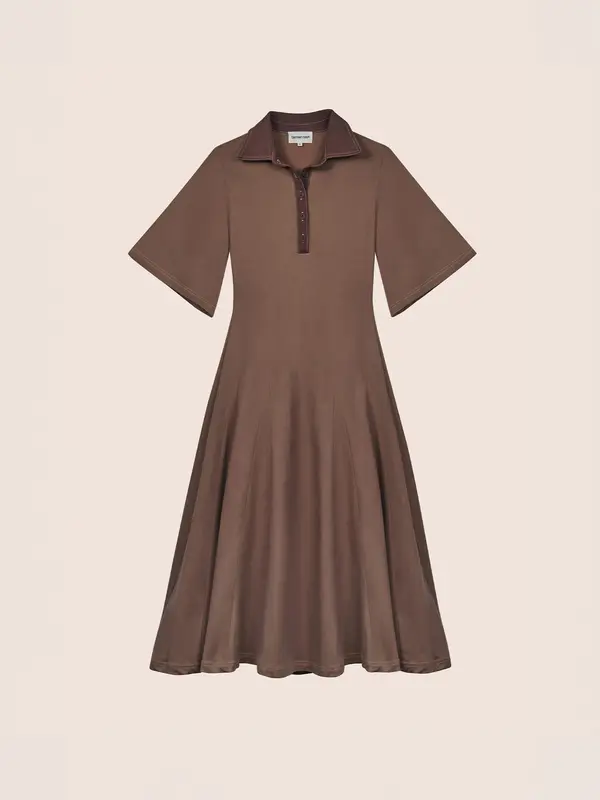 Mocha Brown Midi Dress
