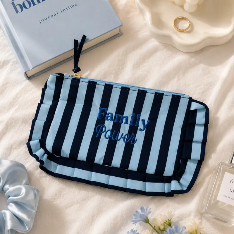 Monedero rayas Azul-Celeste