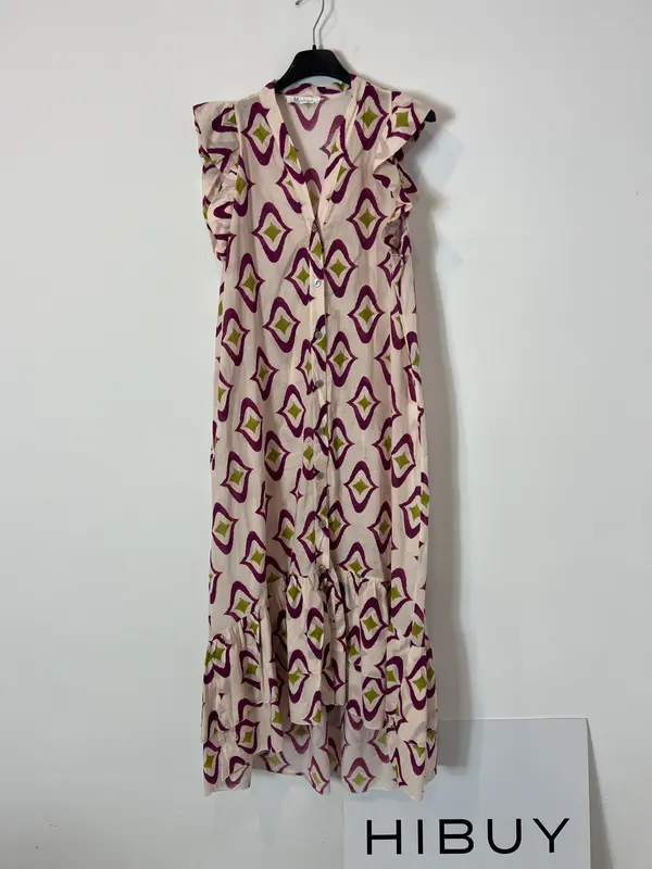 MONISQUI. Vestido rosa estampado TU(s)