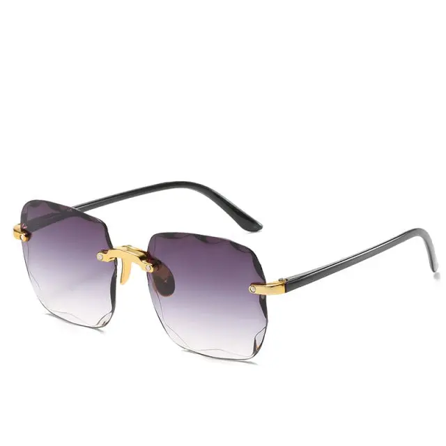 Mujer Gafas de sol rectangulares sin montura con patillas rectas